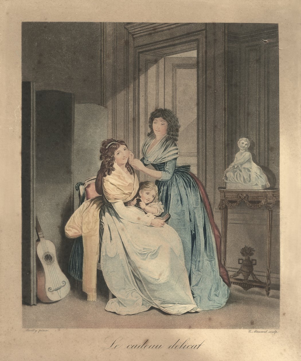 The Delicate Gift, Paris, ca 1820 (gravyr) av Unbekannter Künstler