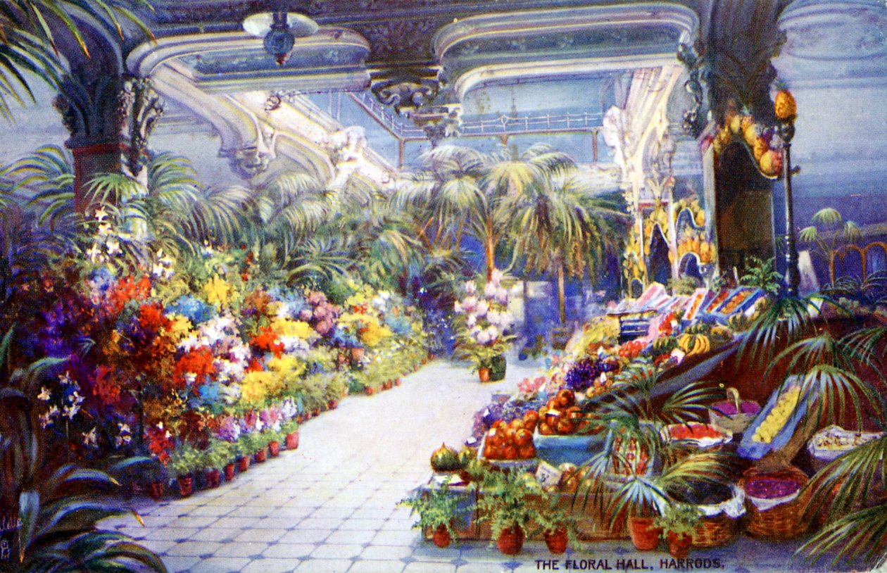 Blomstersalen på Harrods, ca 1916 av Unbekannter Künstler