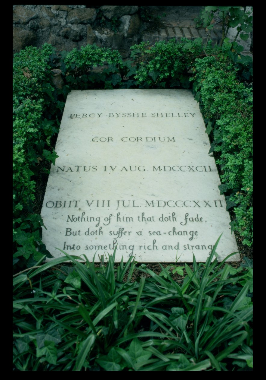 The Grave of Percy Bysshe Shelley (1792-1822) (s/v foto) av Unbekannt