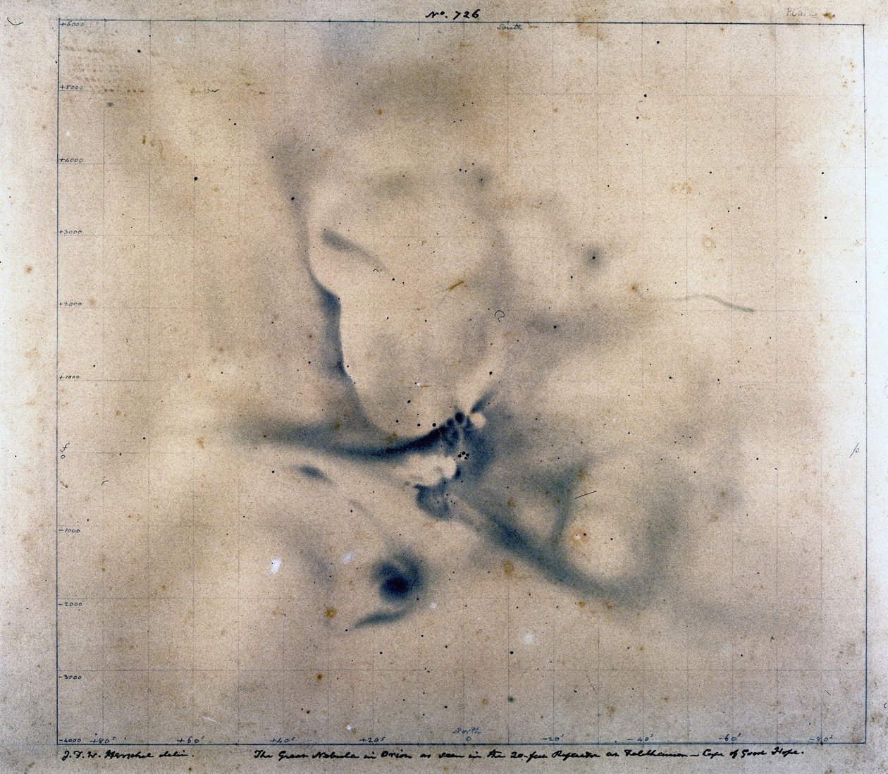 Den stora nebulosan i Orion, ca 1838-1840 av Unbekannt
