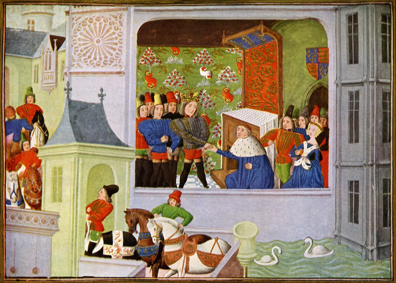 Richard II:s och hertigen av Gloucesters intervju i Pleshy Castle av Unbekannter Künstler
