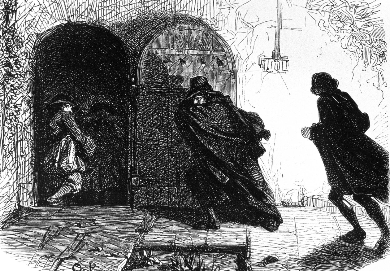 Marquis de la Rouerie överraskad av nationalgardet, ca 1844 (illustration) av Unbekannter Künstler
