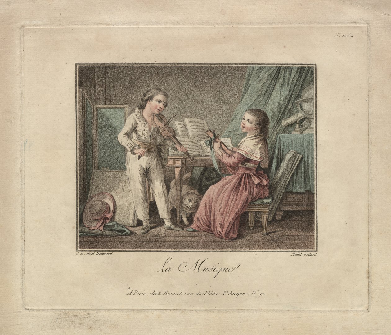 Musiken, ca 1780 (gravyr) av Unbekannter Künstler