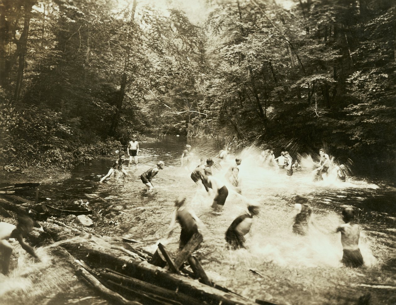 The Old Swimming Hole, USA, ca 1920 (s/v foto) av William M. Timlin