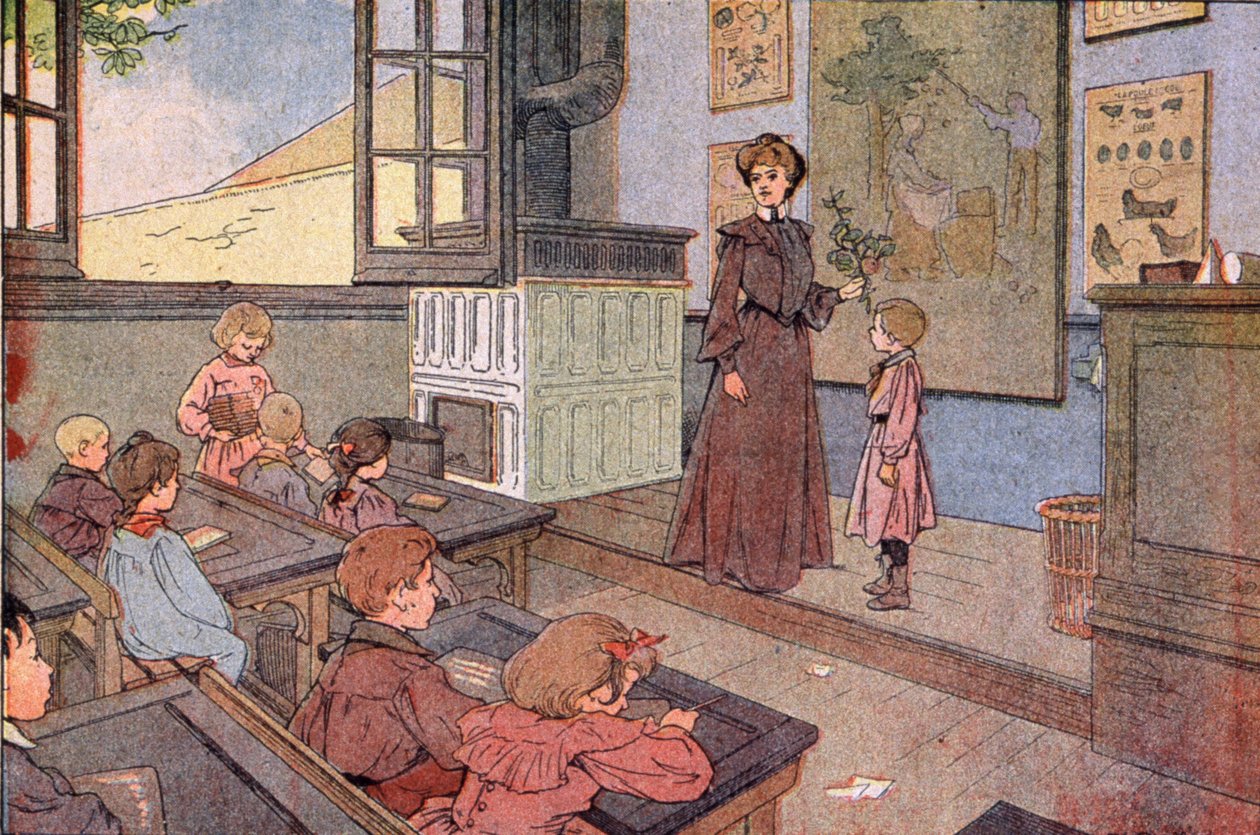 Den republikanska skolan, tidigt 1900-tal (illustration) av Unbekannter Künstler