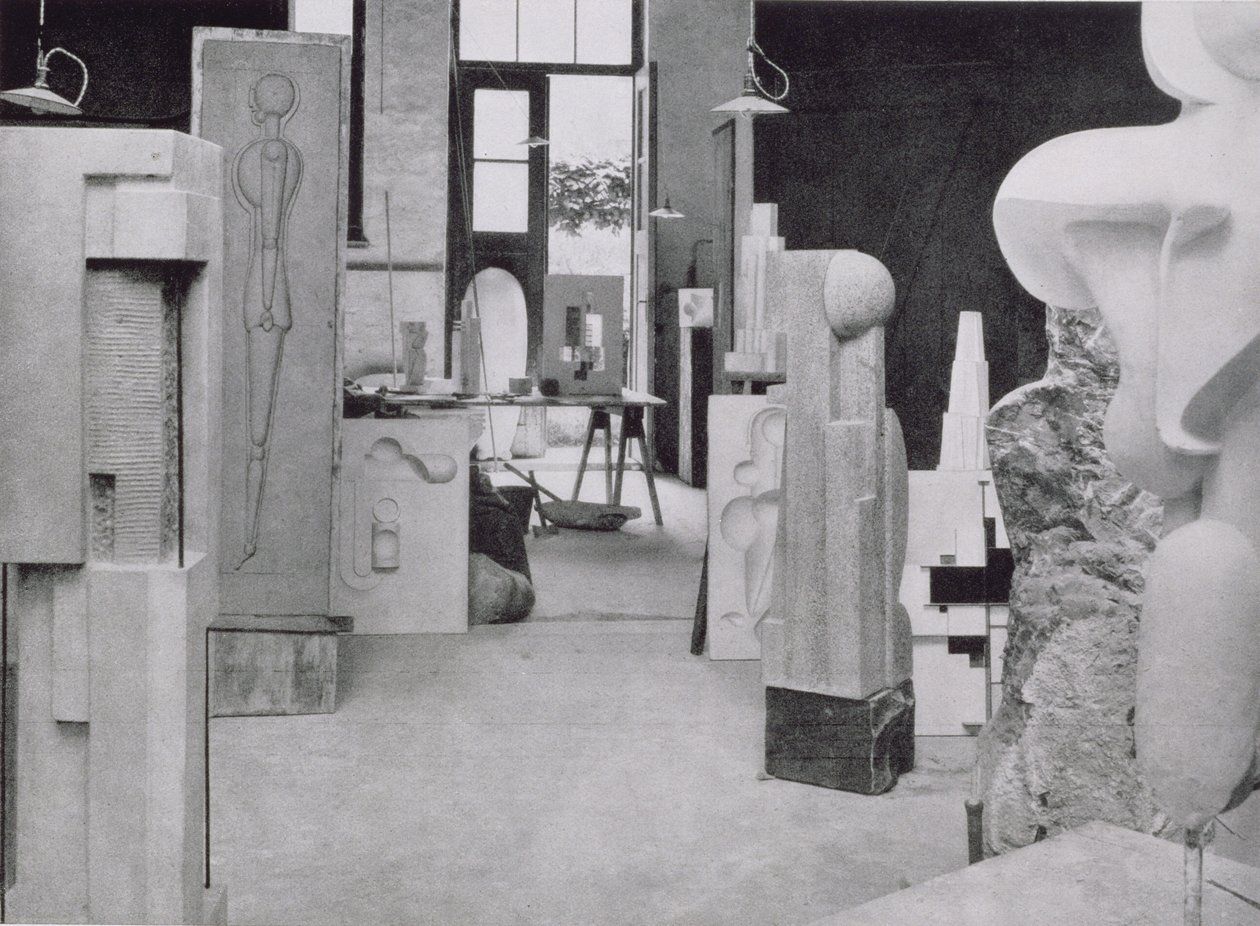 Stenhuggarens verkstad, från verkstäderna i Bauhaus, Weimar av Unbekannt