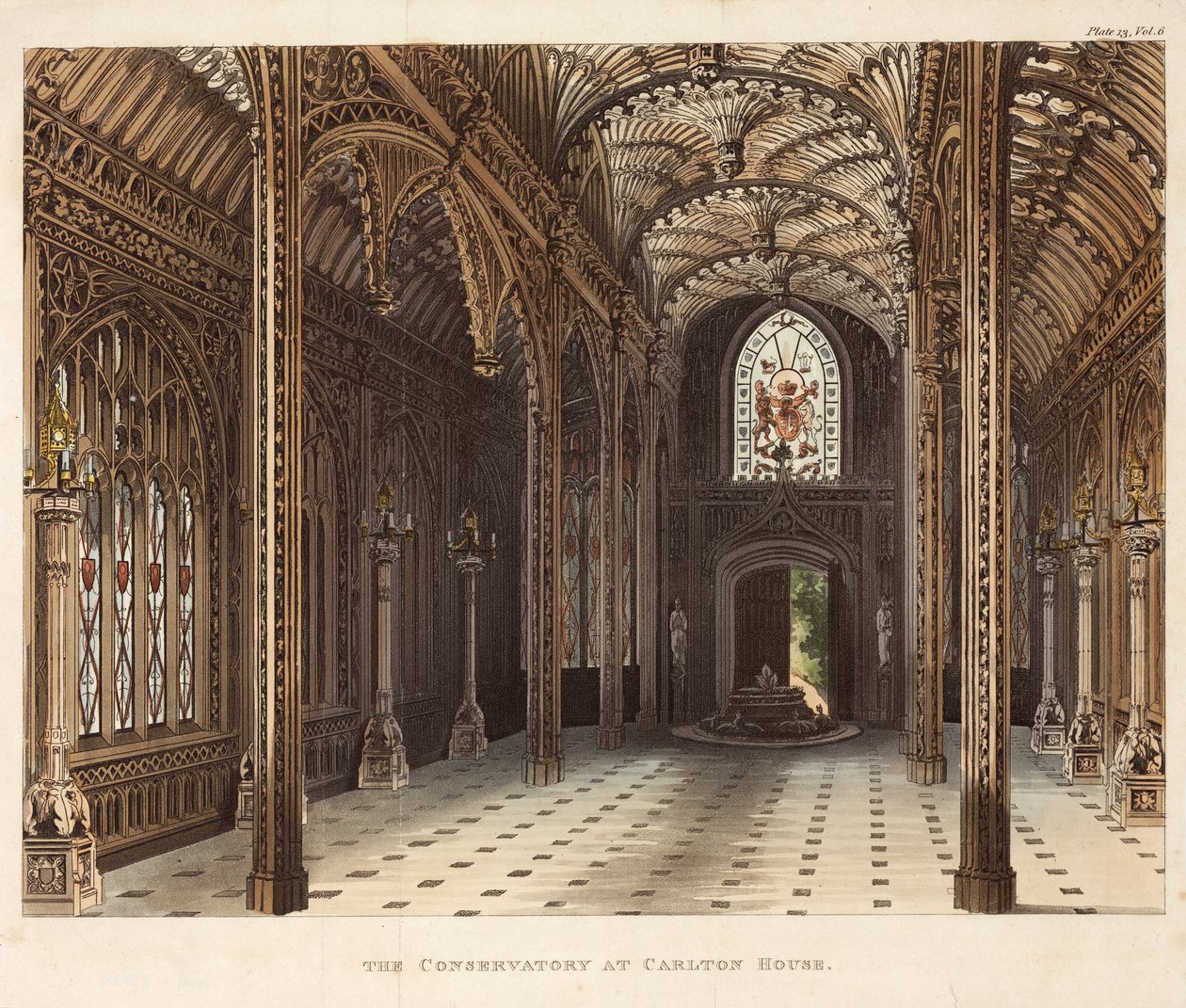 Konservatoriet på Carlton House, Pall Mall, London, ca 1810 av Unbekannter Künstler