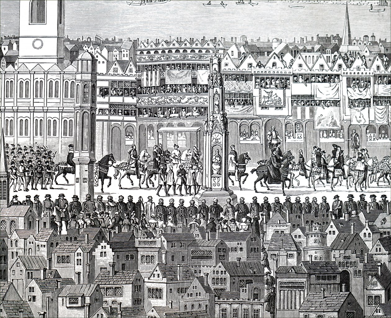 Kung Edward VI:s kröningståg. av Unbekannt