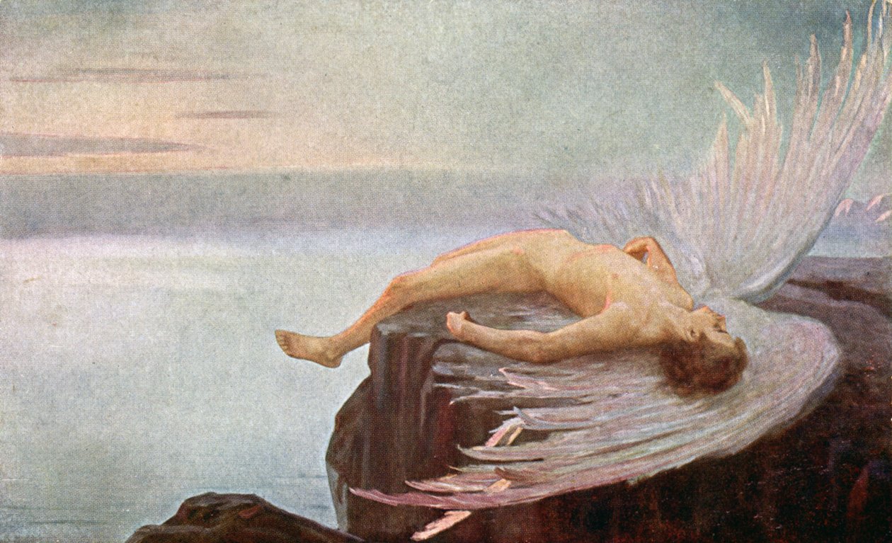 Ikaros fall. Illustration av E. N. Klakatschewa, Ungern av Unbekannter Künstler