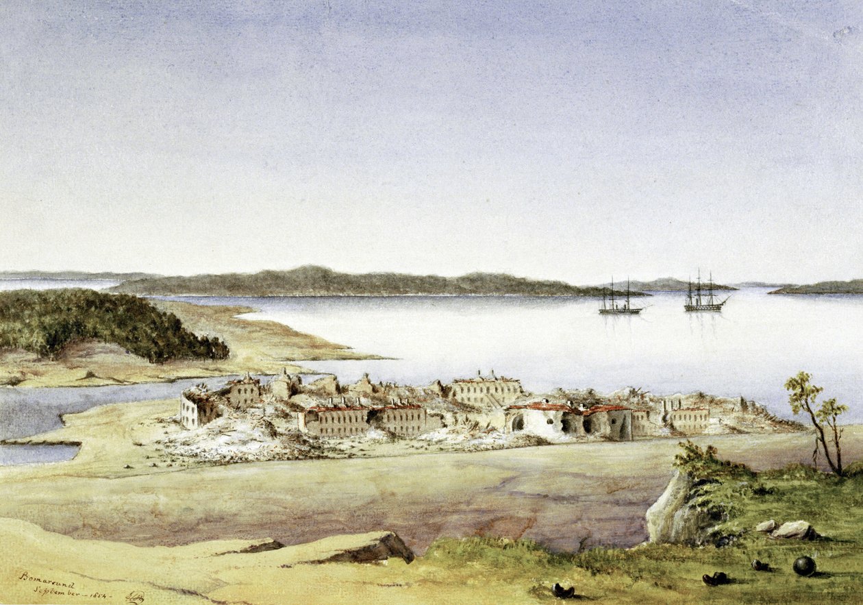 "Bomarsunds fästning på Aland (Finland) i augusti 1854 av Unbekannter Künstler