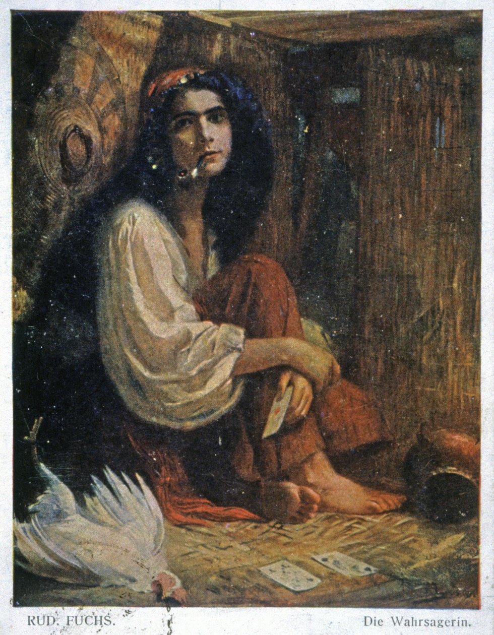 Spågumman, tidigt 1900-tal (illustration) av Unbekannter Künstler