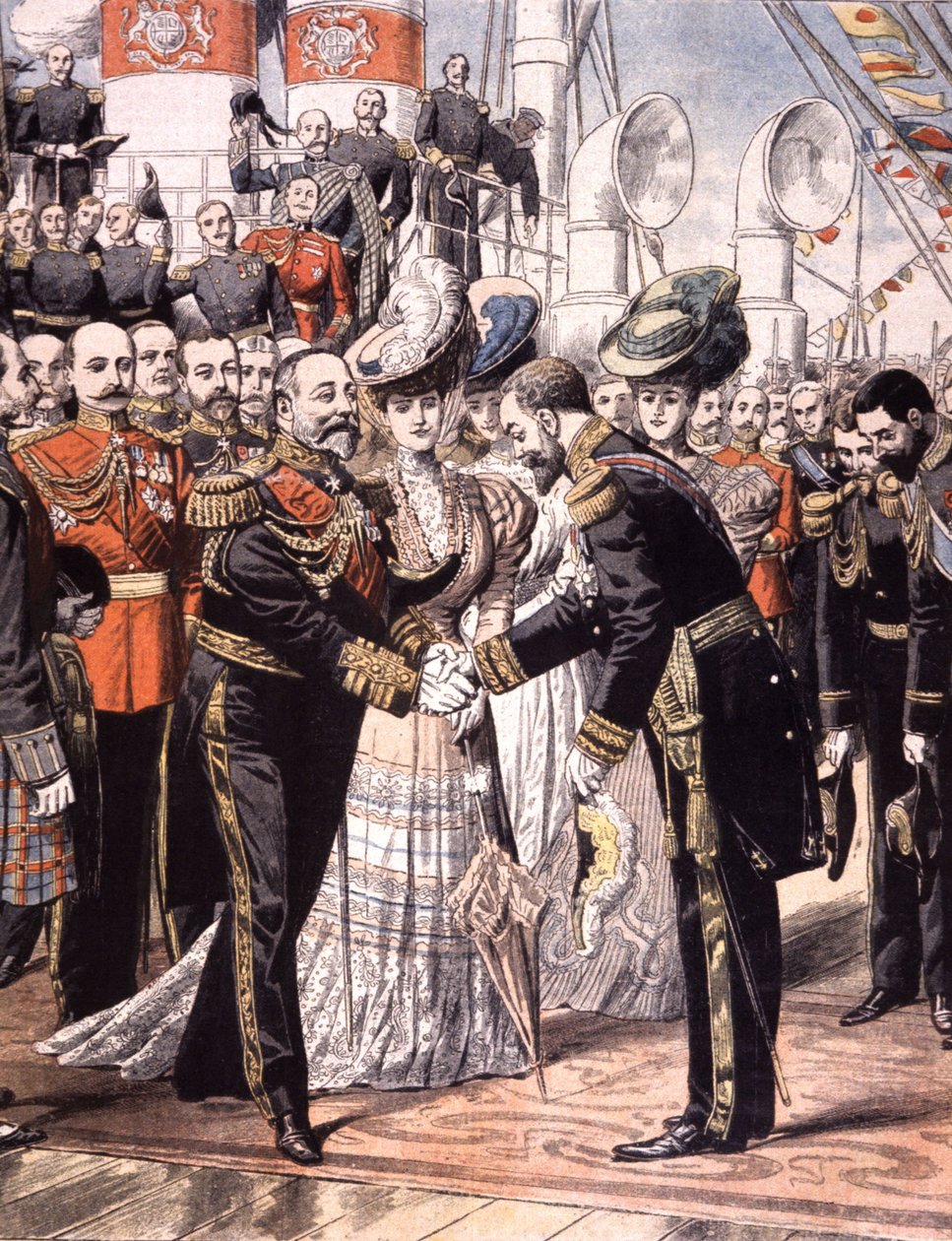 Den franske viceamiralen Caillard mottagen av Edouard VII (1904) av Unbekannter Künstler