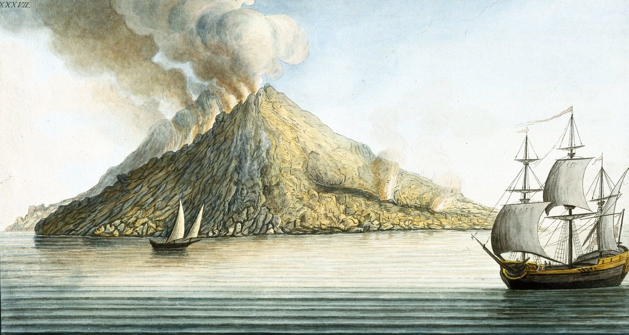 Ön Stromboli, Sicilien av Unbekannter Künstler