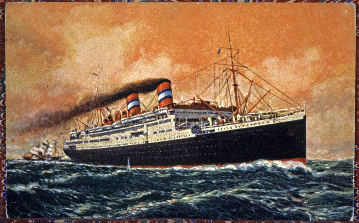 Linfartyget Conte Grande, ca 1930 (illustration) av Unbekannter Künstler