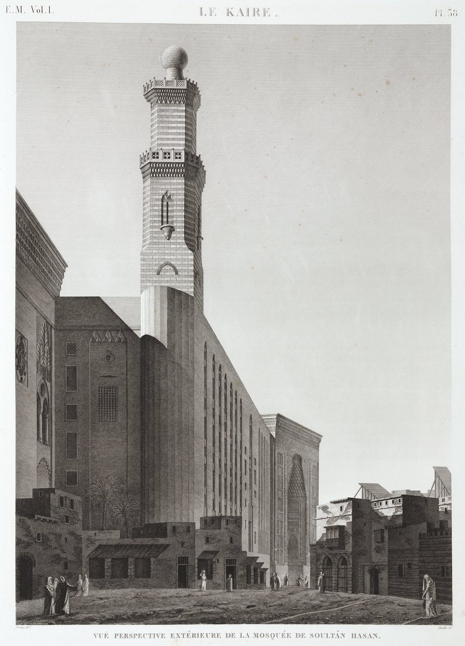 Sultan Hassans moské, Kairo, Egypten, ca 1798 av Unbekannt