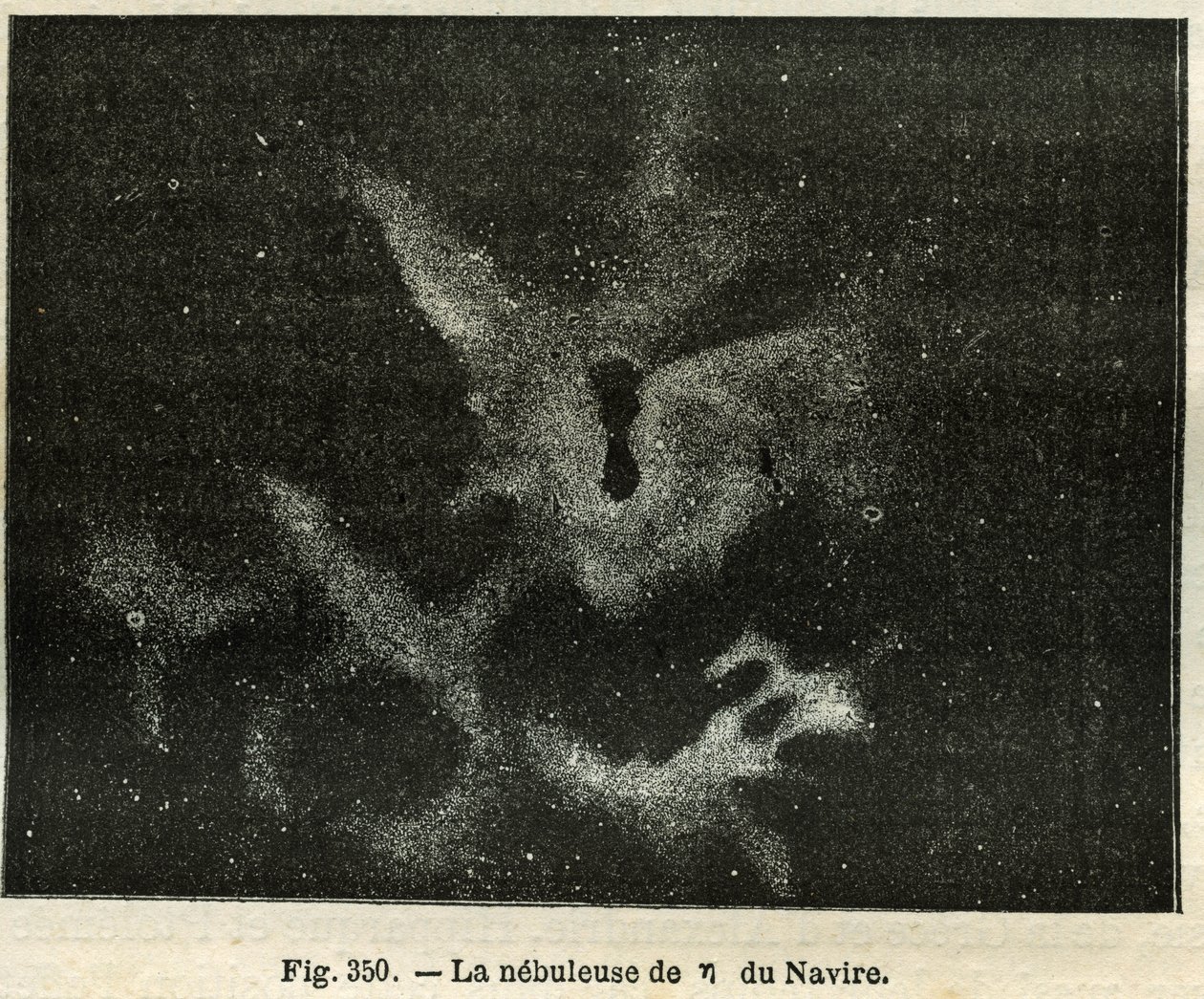 Skeppsnebulosa. Gravyr från Camille Flammarions "The Stars and Other Curiosities of the Sky" av Unbekannt