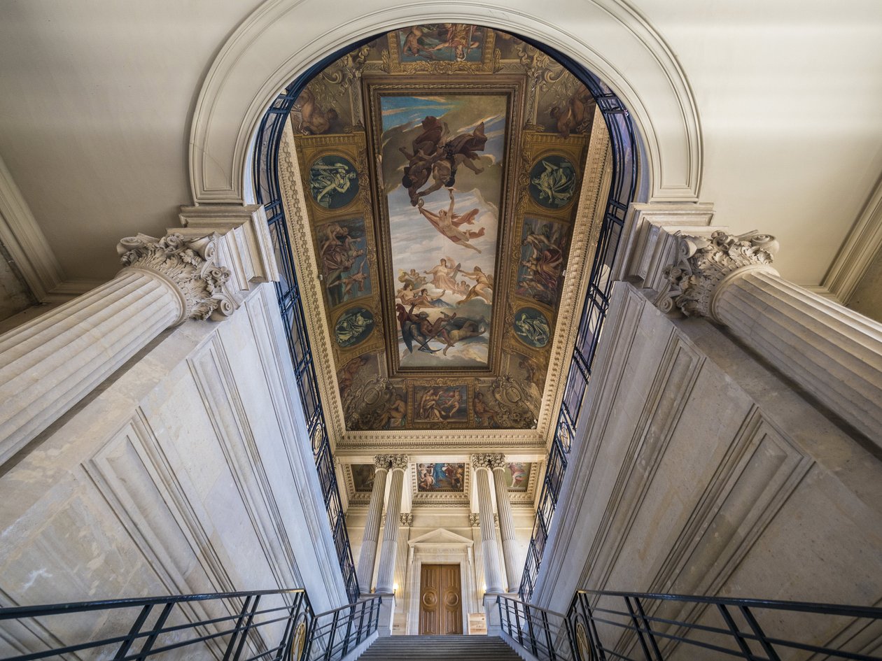 Trappan, arkitekten Charles Lelong (1793-1861) och Edouard Dubois (1795-1813), mellan 1840 och 1846. I taket, Frankrike fäster sina arkiv till tidernas gryning, målning av Felix Jobbe Duval (1821-1889), mellan 1877 och 1881. Hotel de Soubise av Unbekannt