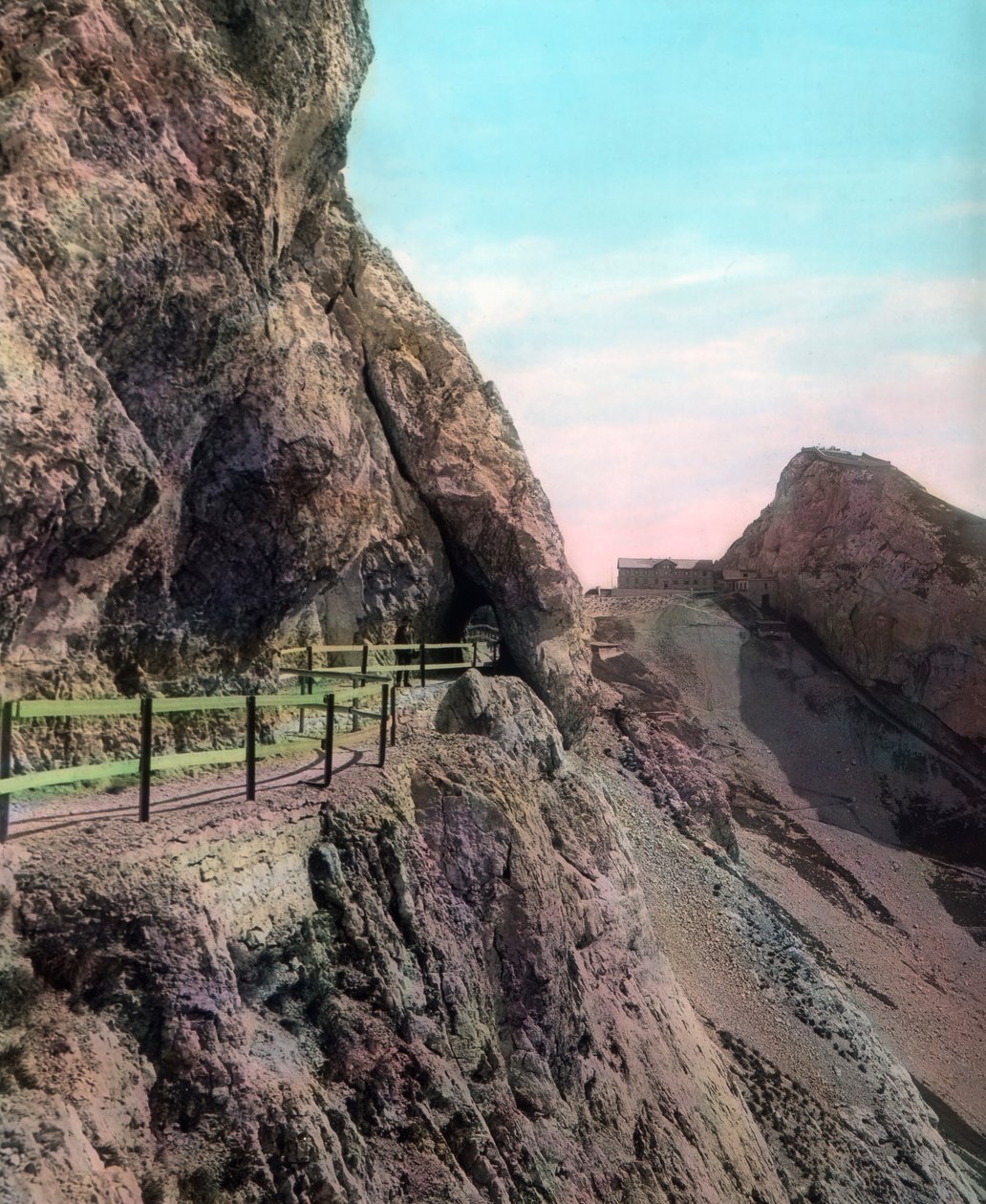 Vägen upp till Tomlishorn-toppen i Schweiz, ca 1910-talet av Unbekannter Künstler