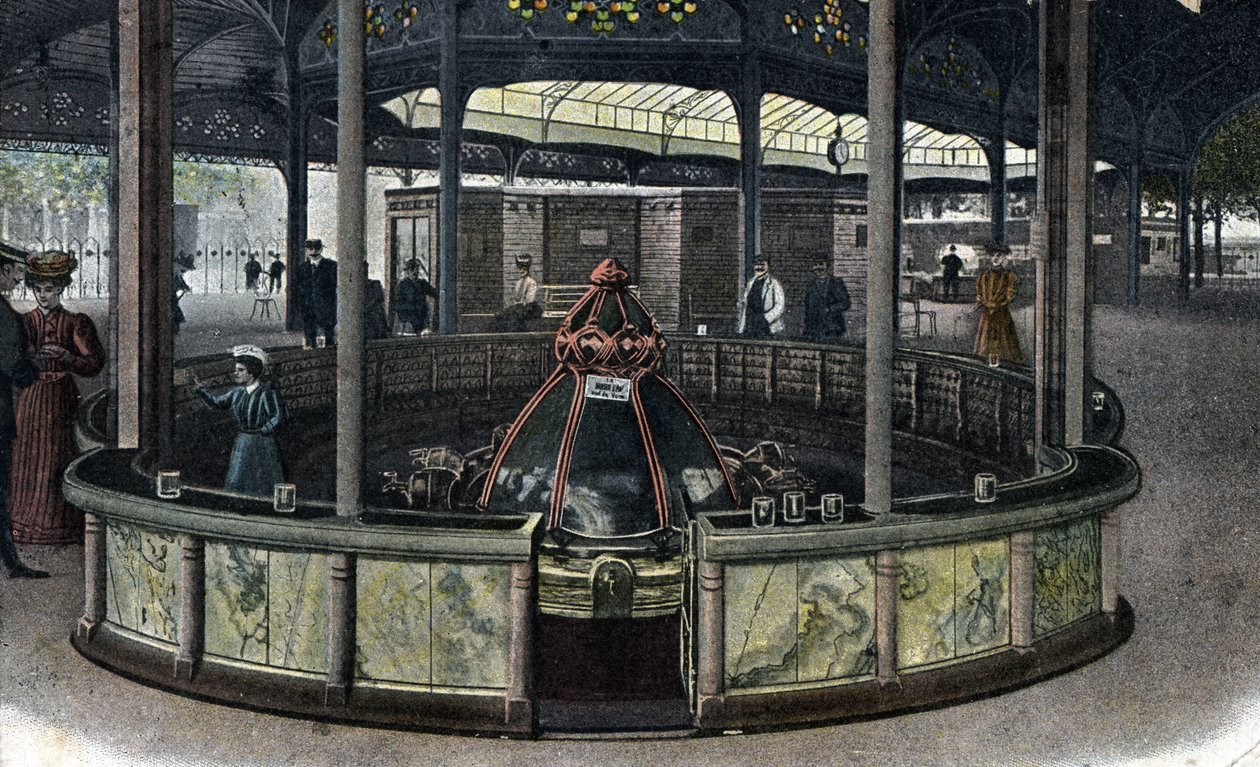 Termal turism: la source de la sainte Grille a Vichy, Allier 1905 ca. (Kurortsturism: källan Sainte-Grille i Vichy, Frankrike av Unbekannter Künstler