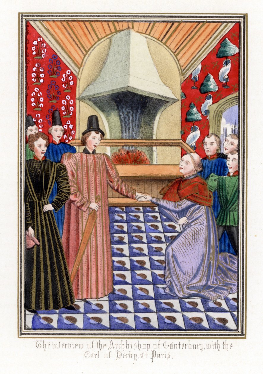 Thomas Arundel (1353-1414), ärkebiskop av Cantorbery, träffade Henri Bolingbroke (Henrik IV av England av Unbekannter Künstler