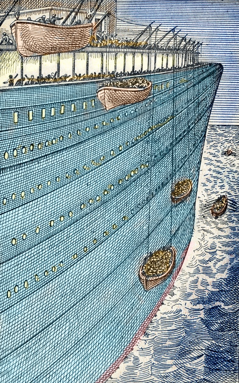 Titanic-katastrofen, båtarna seglade av Unbekannter Künstler