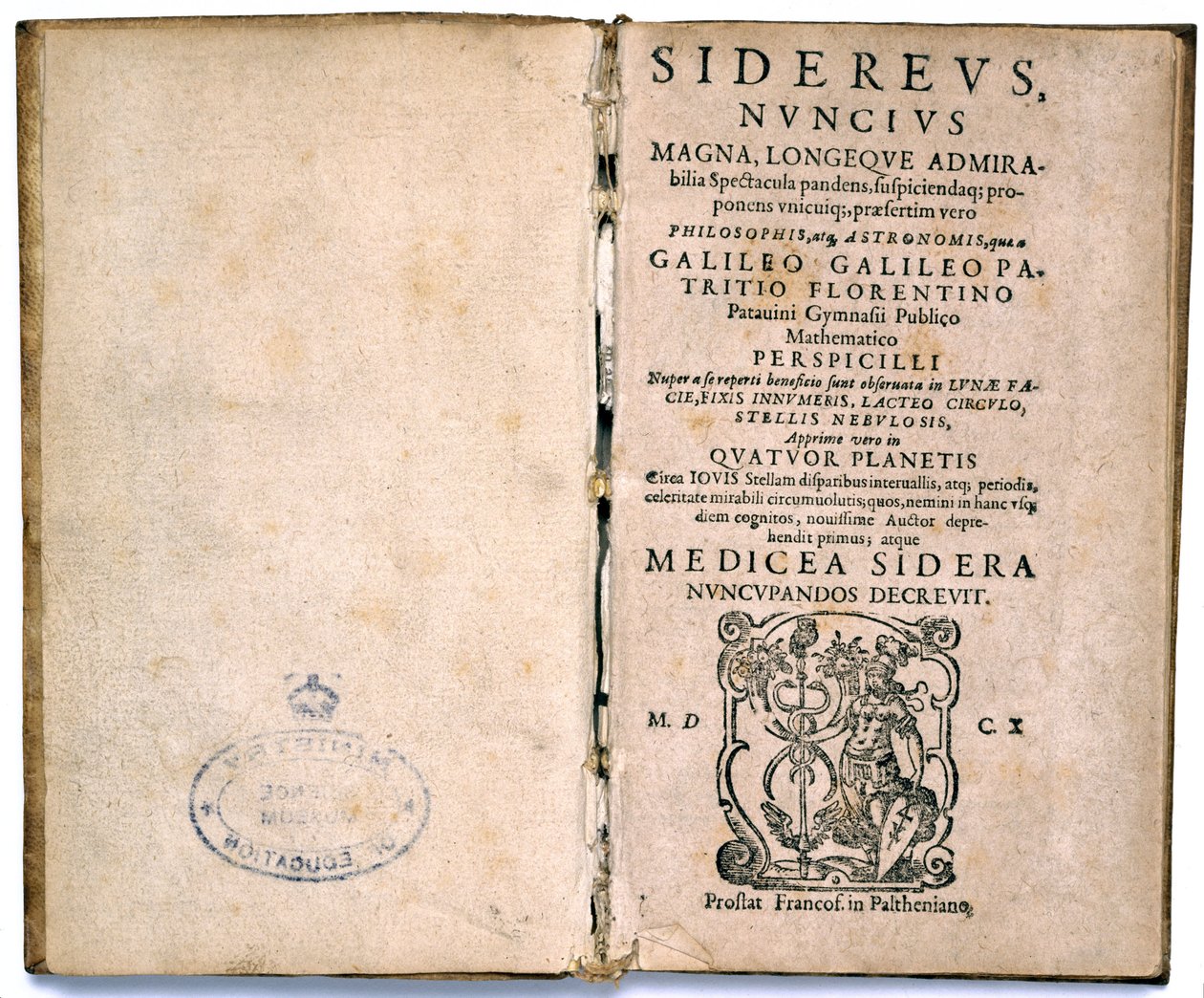 Titelsida från Galileos bok om astronomisk teori av Unbekannt