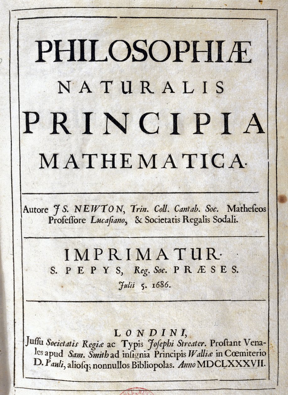 Titelsida till Newtons "Principia Mathematica" av Unbekannt