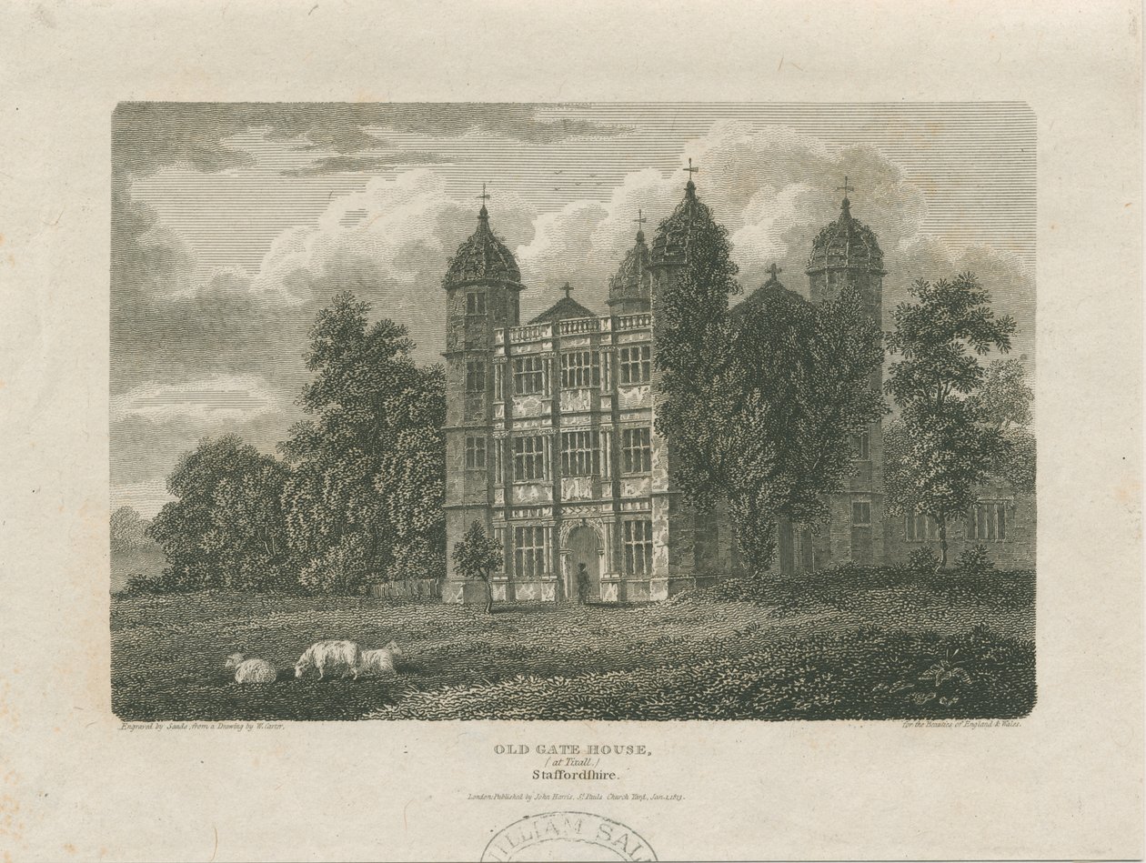 Tixall Hall - Gatehouse: gravyr, 25 november 1775 av Unbekannt