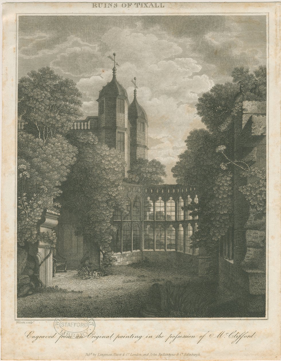 Tixall Hall: gravyr och [?början av 1800-talet] av Unbekannt