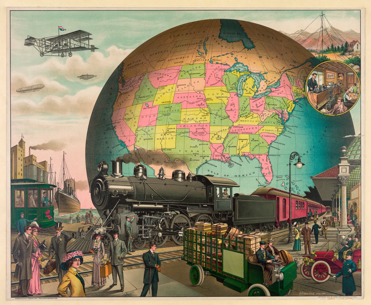 Transport från 1910, USA, ca 1910 (s/v foto) av Unbekannt