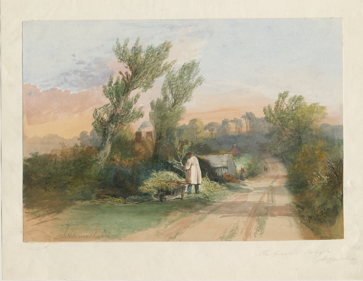 Trentham - "The Green Bough": akvarellmålning, nd [?1800-talet] av Unbekannt
