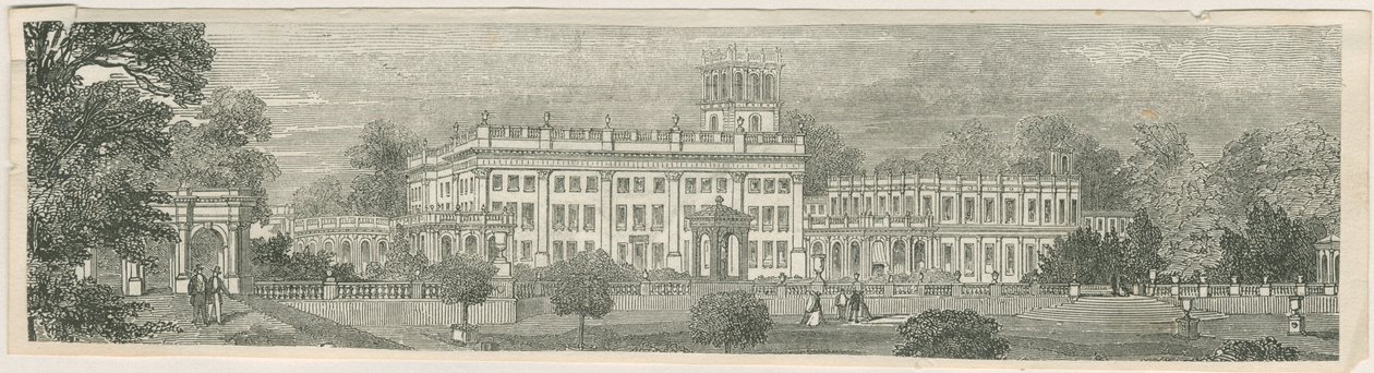 Trentham Hall: träsnittsgravyr och [?mitten av 1800-talet] av Unbekannt