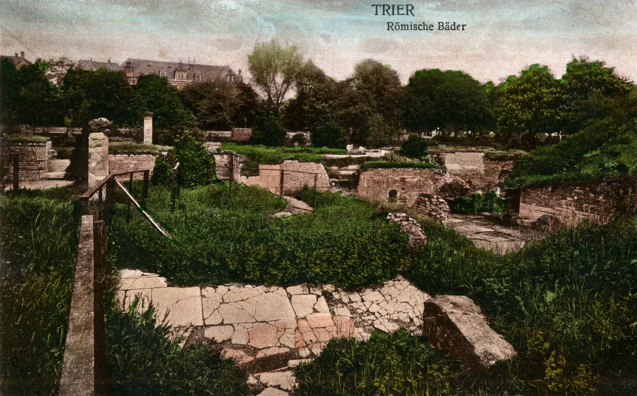 Trier - ruinerna av de romerska baden - Frankrike, slutet av 1800-talet (vykort) av Unbekannter Künstler