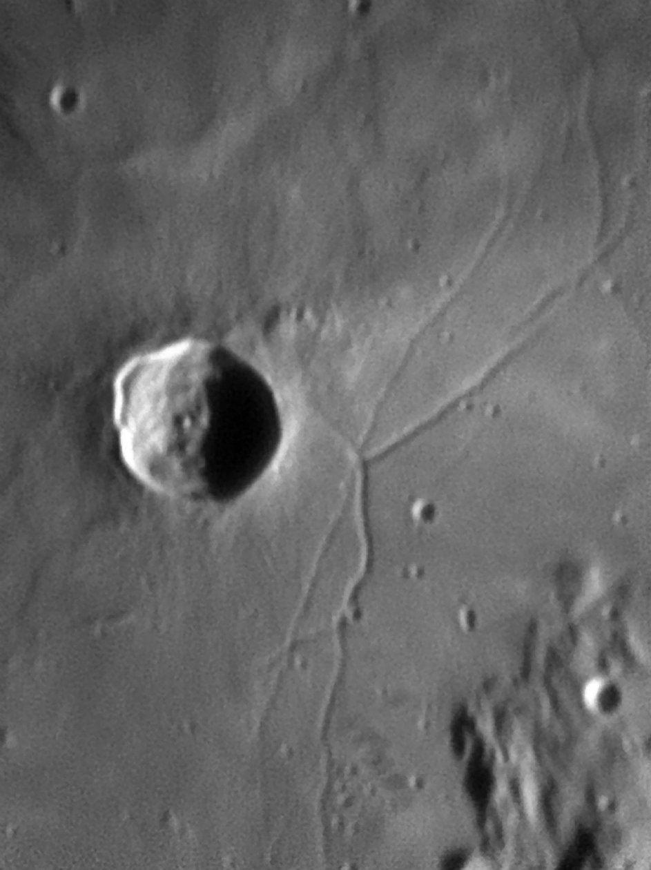 Triesnecker krater och Rille av Unbekannter Künstler