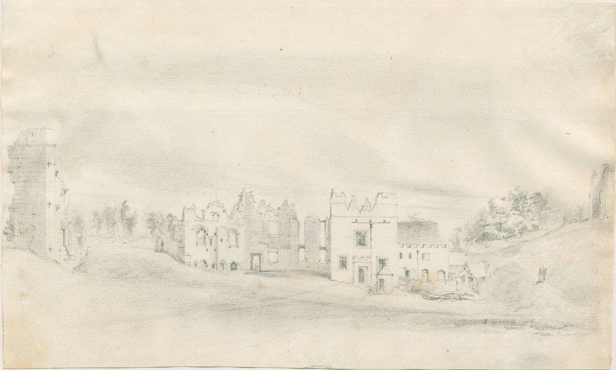 Tutbury Castle: blyertsteckning, nd [?1800-talet] av Unbekannt