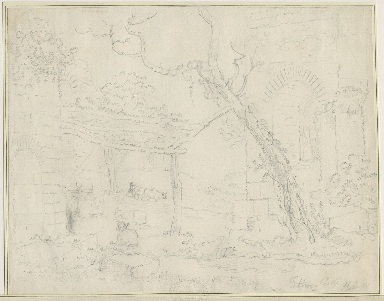 Tutbury Castle: blyertsteckning, nd [?1800-talet] av Unbekannt