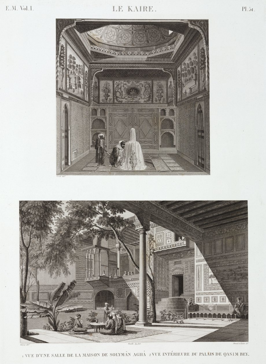 Två exempel på islamisk arkitektur, Kairo, Egypten, ca 1798 av Unbekannt