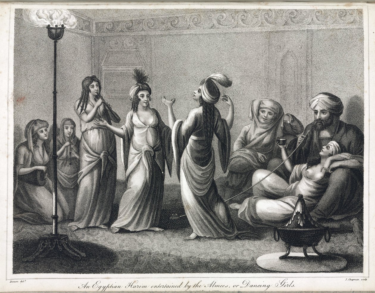 Ett egyptiskt harem, animerat av dansare och almees av Unbekannt