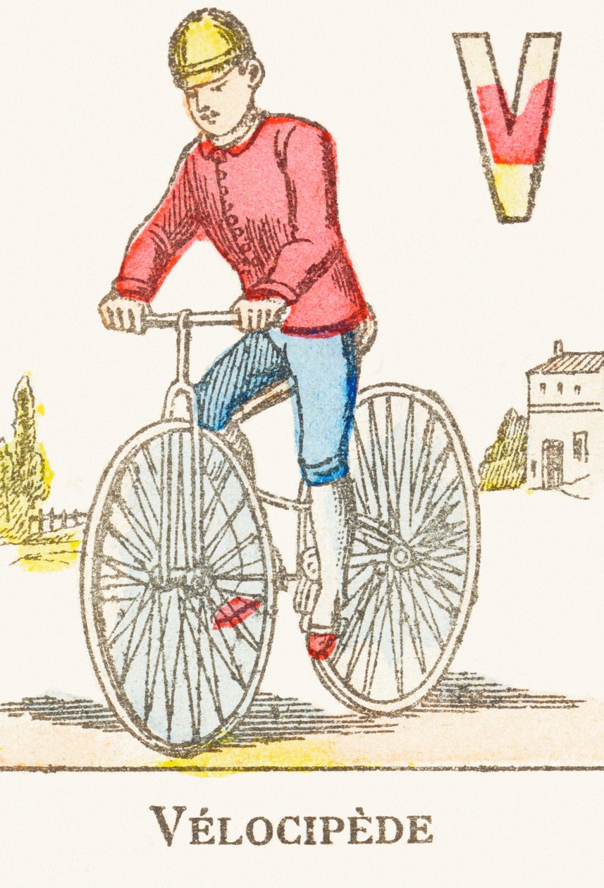 V : Velocipede - Spelalfabetet, ca 1890 (gravyr) av Unbekannt