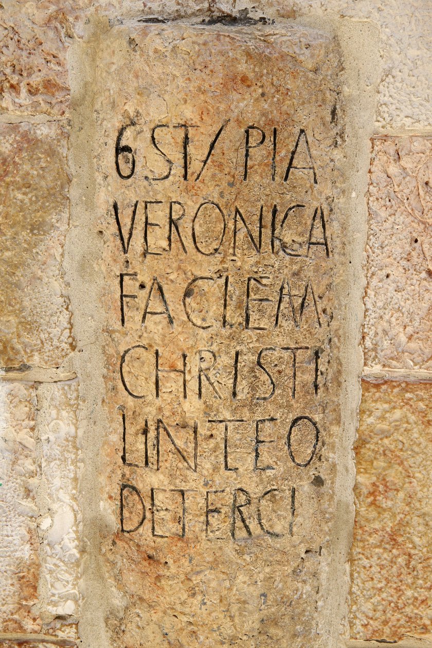 Via Dolorosa, sjätte stationen, The Veil of Veronica, Jerusalem, Israel av Unbekannt