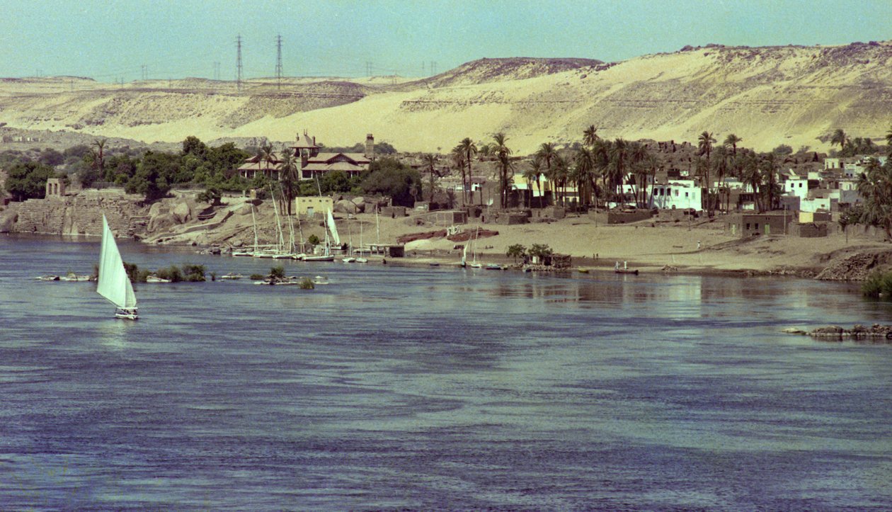 Utsikt över Nilen med Falukabåt Egypten, ca 1979 (foto) av Unbekannter Künstler