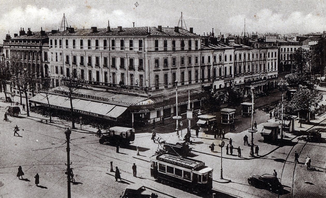 Vy över korsningen Jean Jaures i Toulouse, Haute Garonne - vykort 1910 ca Privat samling av Unbekannter Künstler
