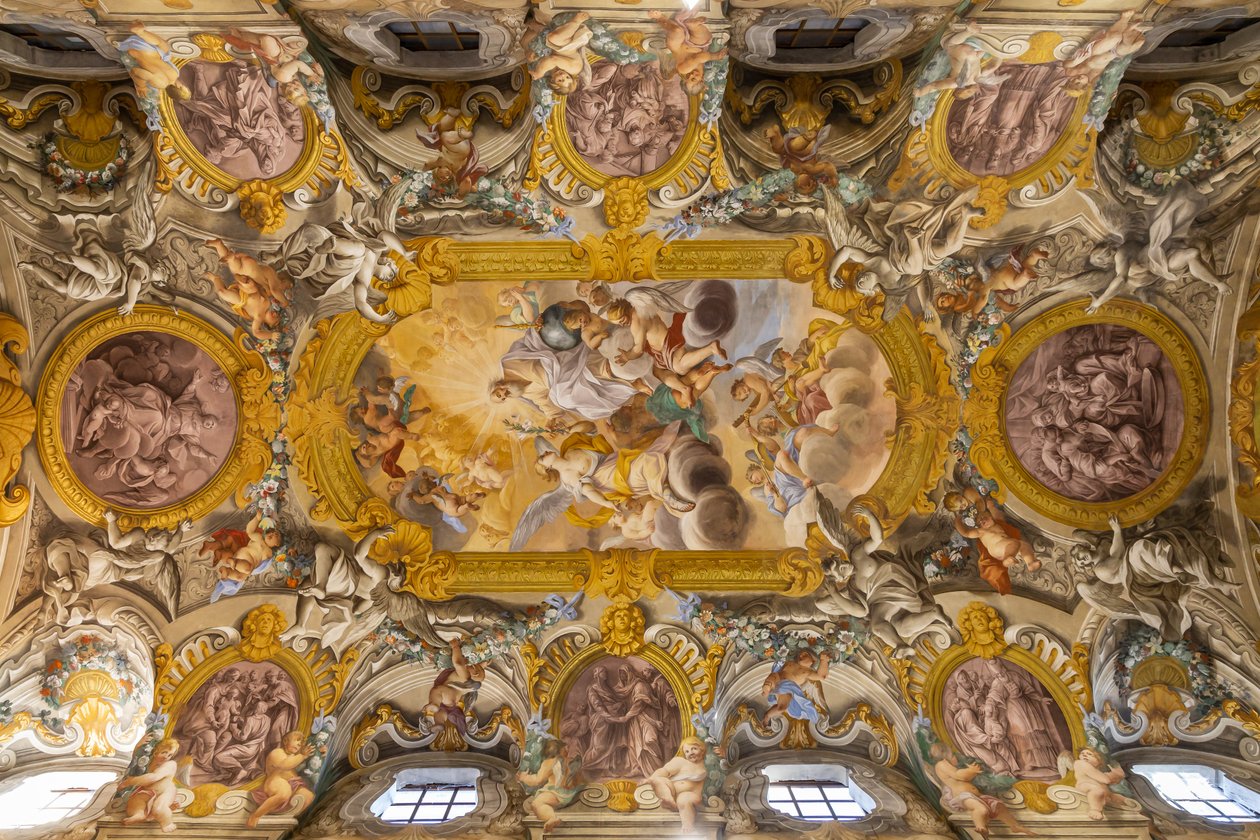 Utsikt över taket, Nunziatina-kyrkan, Todi, Umbrien, Italien (foto) av Unbekannter Künstler