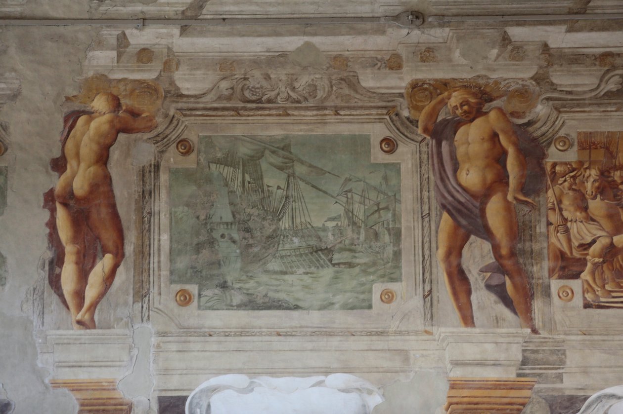 Utsikt över fresken av Sisto Badalocchio Rosa, Bentivoglio Palace, Gualtieri, Emilia Romagna, Italien (foto) av Unbekannter Künstler