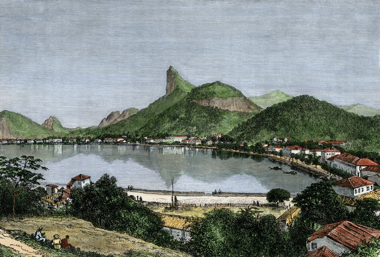 Vy över hamnen i Rio de Janeiro, Brasilien av Unbekannter Künstler