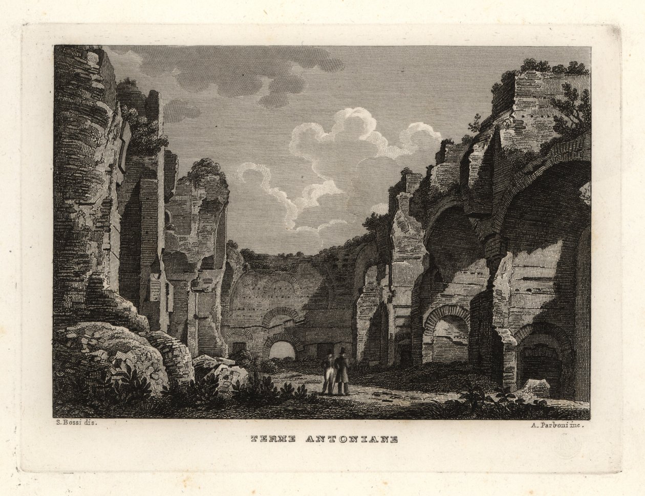 Vy över ruinerna av Caracalla-baden, Terme Antoniane, Rom av Unbekannt