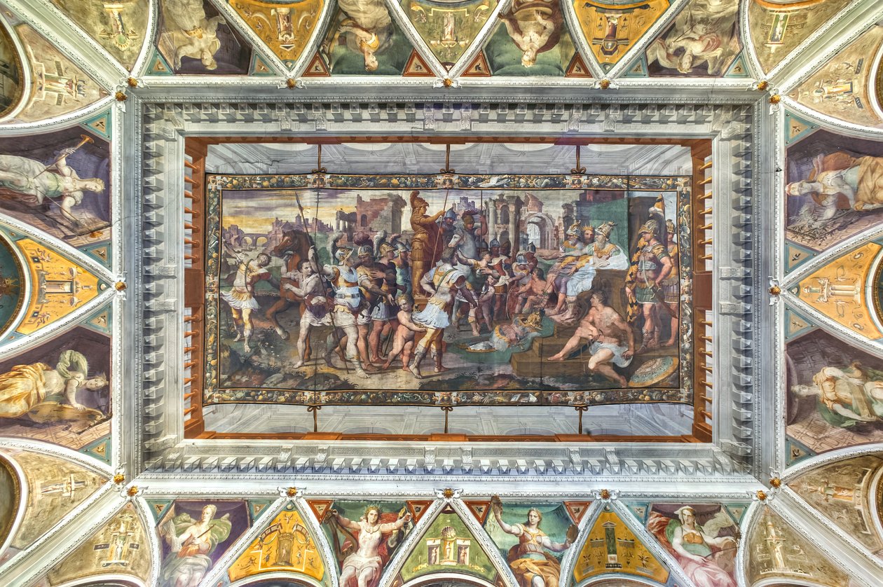 Utsikt över valvet i Ulysses-rummet, Palazzo della Prefettura, Bergamo, Italien (foto) av Unbekannter Künstler