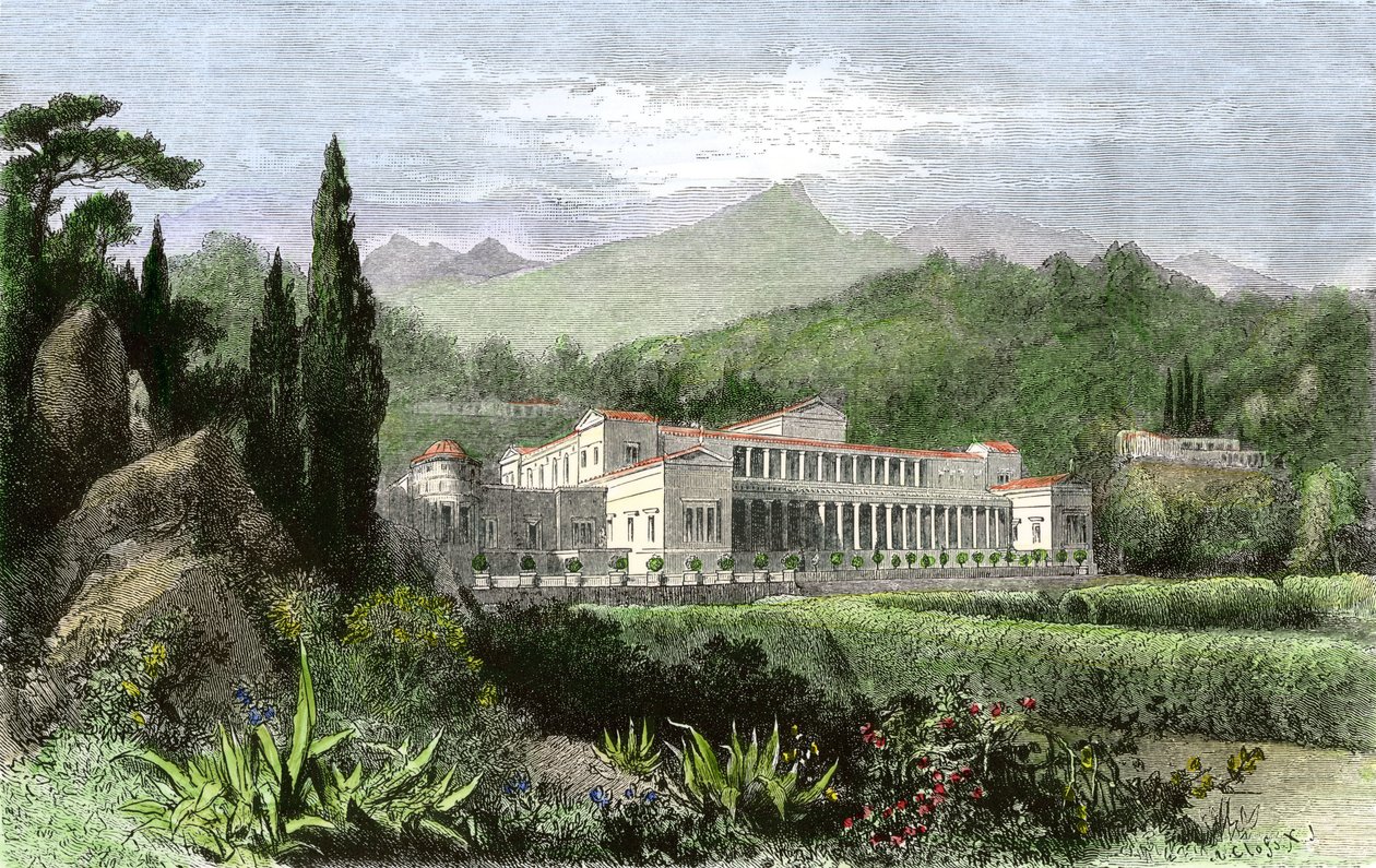 Villa de Plinius den unge (på latin Caius Plinius Caecilius Secundus, 61-114), romersk författare och politiker, antika Rom av Unbekannter Künstler