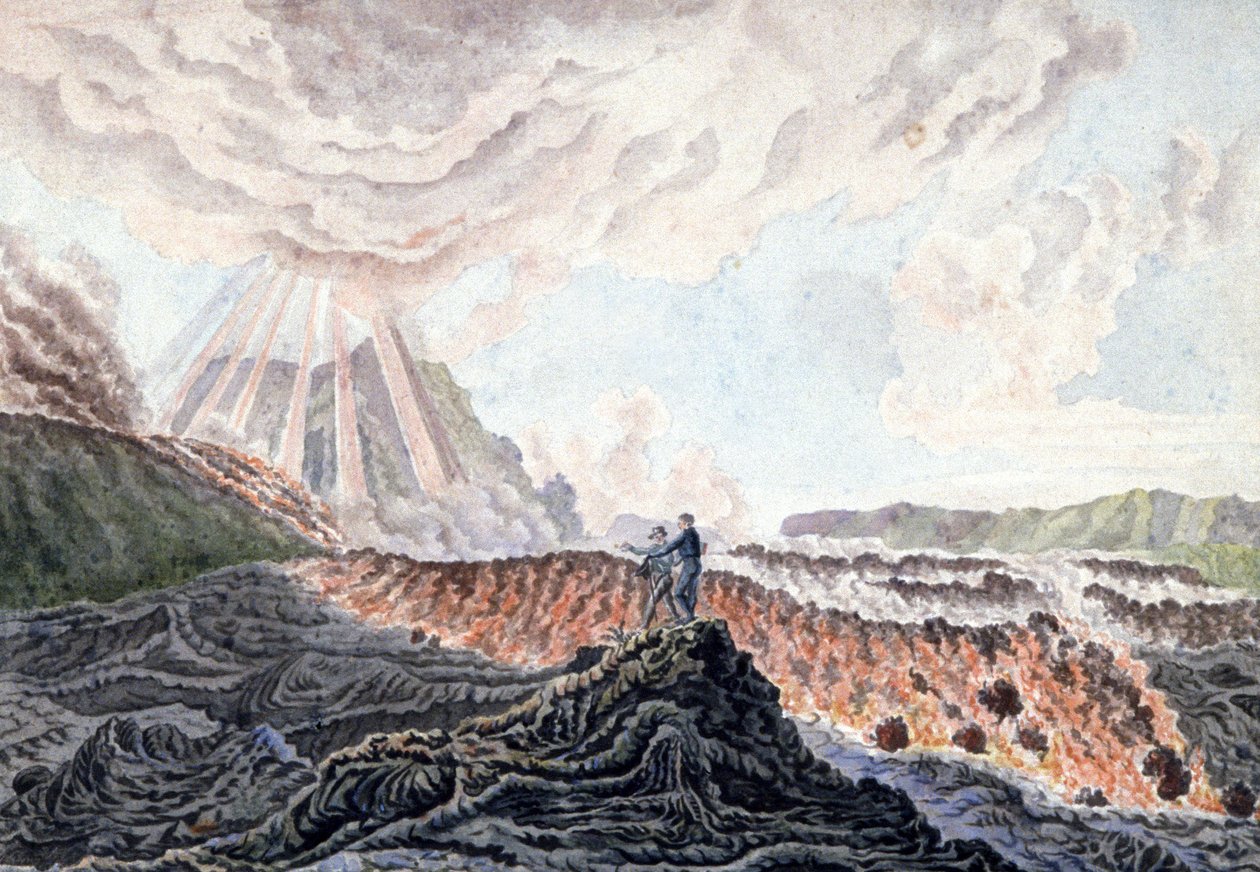 Vulkanutbrott på Piton de la Fournaise, ön Reunion av Unbekannter Künstler