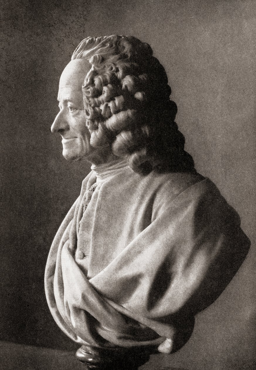 Voltaire, från The Story of Philosophy, publicerad 1926 (litho) av Unbekannt